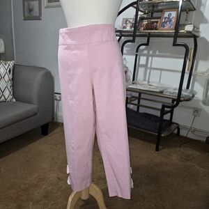 Crown & Ivy Curvy Pink Cropped Pants 18W Bow Detail